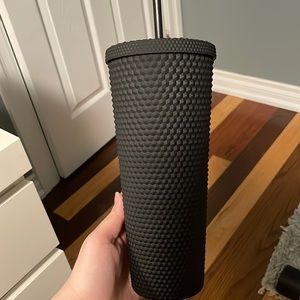 Matte black Starbucks cup